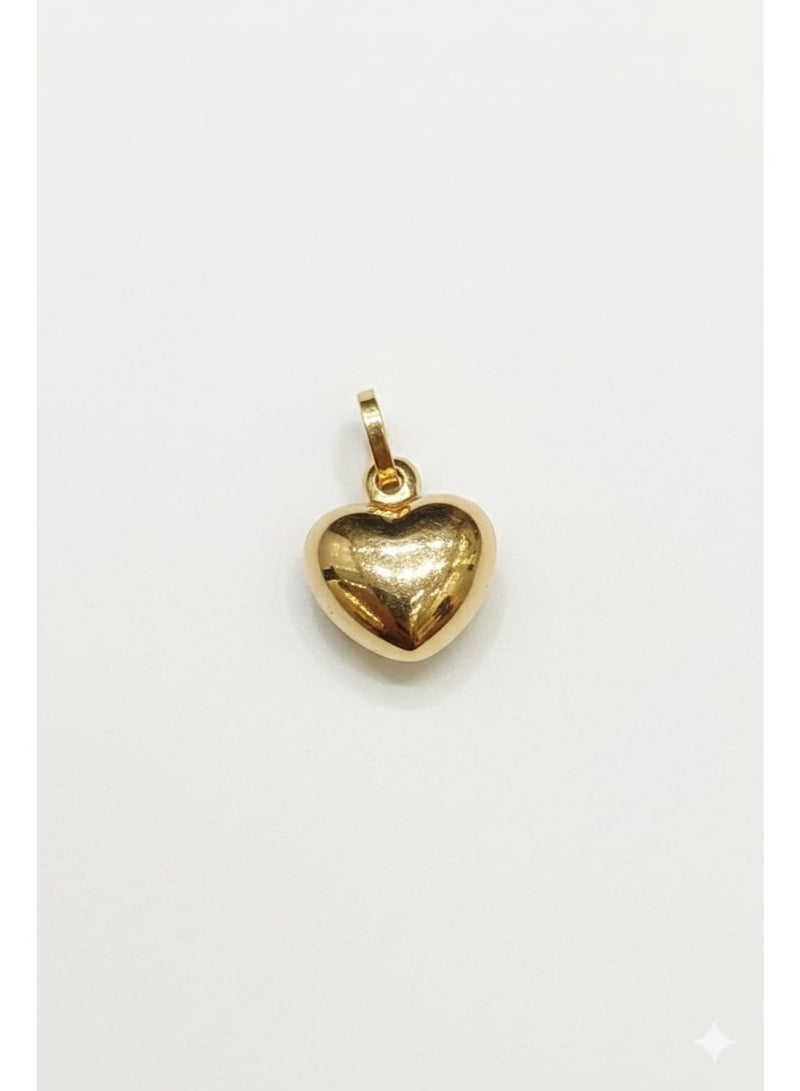 18K WOMEN GOLD PUFFY HEART PENDENT